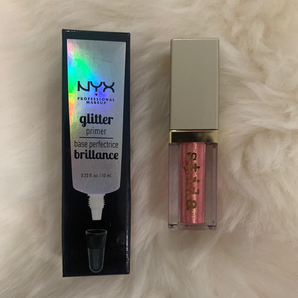 Stila Glitter & Glow liquid eyeshadow and NYX glitter primer